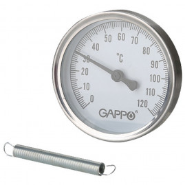 Термометр Gappo биметаллический накладной с пружиной 1"-2" x 0-120C