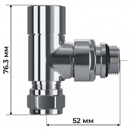 Набор термостатический осевой Royal Thermo Design Pro 15мм М30х1,5 (Хром)