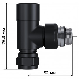 Набор термостатический осевой Royal Thermo Design Pro 15мм М30х1,5 (Черный)