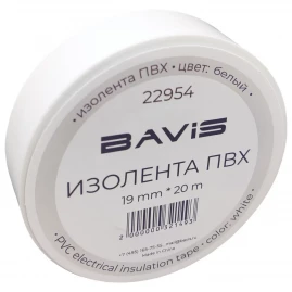 Изолента ПВХ BAVIS белая 19мм х 20м