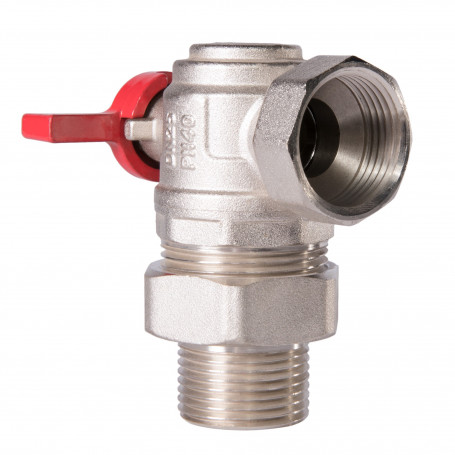 Кран шаровый угловой Royal Thermo OPTIMAL 1" НГ, бабочка