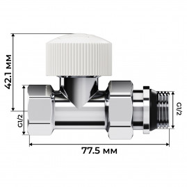 Набор термостатический прямой Royal Thermo Design 1/2"М30х1,5 (Хром)