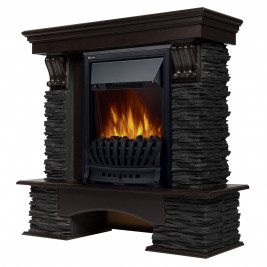 Портал Firelight Pietra Nuovo Classic камень сланец чёрный, шпон венге