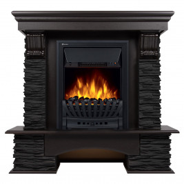 Портал Firelight Pietra Nuovo Classic камень сланец чёрный, шпон венге