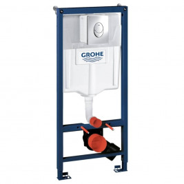 Инсталляция GROHE Rapid SL для подвес. унитаза в компл. с клав. смыва (круг.кнопка, хр.глянц.)