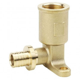 Угол VARMEGA Slide-fit настенный (водороз.) ВР, 16x1/2", Н-55мм, удл., с креп., акс., латунь, VM5162