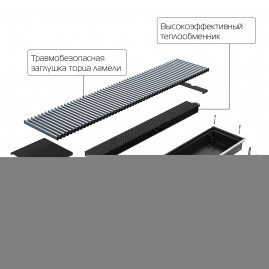 Конвектор внутрипольный Royal Thermo ATRIUM-75/200/2600-DG-U-AU