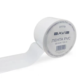Лента для защиты термоизоляции BAVIS PVC 50мм x 25м,белая, самоклеящаяся