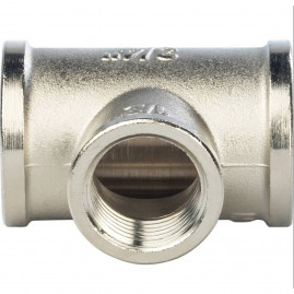 Тройник переходной STOUT никелированный ВВ 3/4"х1/2"х3/4"