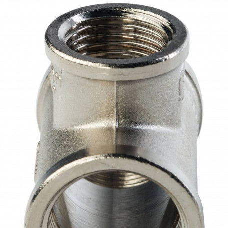 Тройник переходной STOUT никелированный ВВ 3/4"х1/2"х3/4"
