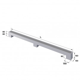 Конвектор напольный Royal Thermo STEP-80/130/2000-1-N-SS-LG-NA