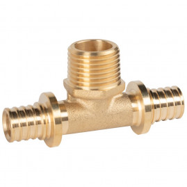 Тройник Royal Thermo ritable аксиальный, латунь НР 16х1/2х 16