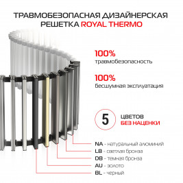 Конвектор внутрипольный Royal Thermo ATRIUM TURBO-150/250/2200-DG-U-NA