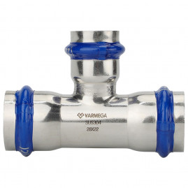 Тройник VARMEGA раструбный Inox Press переходной 28x28x22