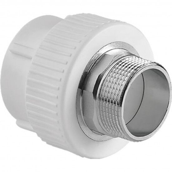 Муфта TEBO бел. PP-R комбинированная 75х2 1/2" НР под ключ (1/8), арт. 030020713