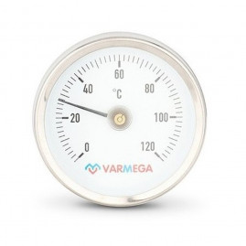 Термометр VARMEGA биметаллич. накладной 63 мм, 120гр.С, с пружиной, VMMT05-635000