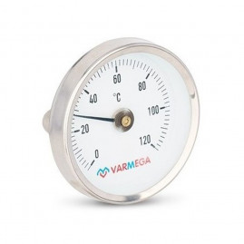 Термометр VARMEGA биметаллич. накладной 63 мм, 120гр.С, с пружиной, VMMT05-635000