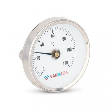 Термометр VARMEGA биметаллич. накладной 63 мм, 120гр.С, с пружиной, VMMT05-635000
