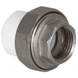 Муфта TEBO бел. PP-R комбин. разъемная (Американка) 20х1" ВР O-ring (10/100), арт.