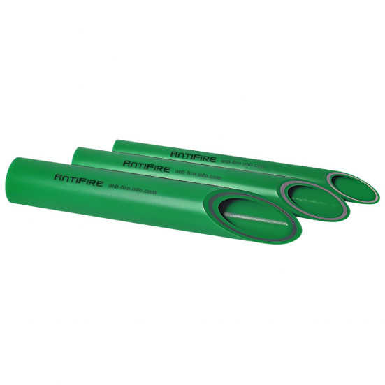 Труба PP-R AntiFire FR FireResistant SDR 9 D63 L4м Green